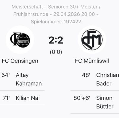 Senioren: Spät erkämpfter Punkt im Senioren-Derby