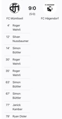 FC Mümliswil: Senioren: Schützenfest gegen Hägendorf