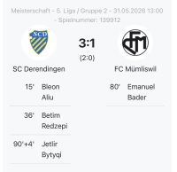 FC Mümliswil: 3. Mannschaft: Niederlage im Spitzenspiel