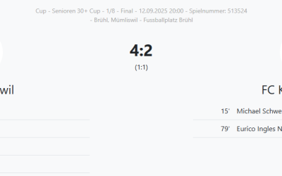 Senioren: Erneuter Derby - Sieg im Solothurner Cup