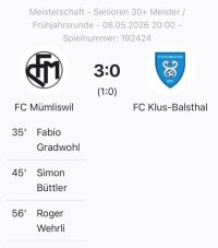 FC Mümliswil: Senioren: Sieg gegen Klus-Balsthal
