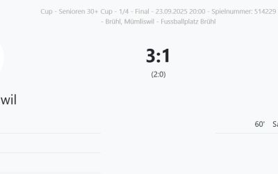 Senioren: Souveräner Sieg im Solothurner Cup Viertelfinale